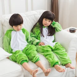 Animal Frog Pajamas Children Onesies baby Cosplay Costume Unisex robe kids clothes Boys Girls Flannel Sleepwear Pyjama