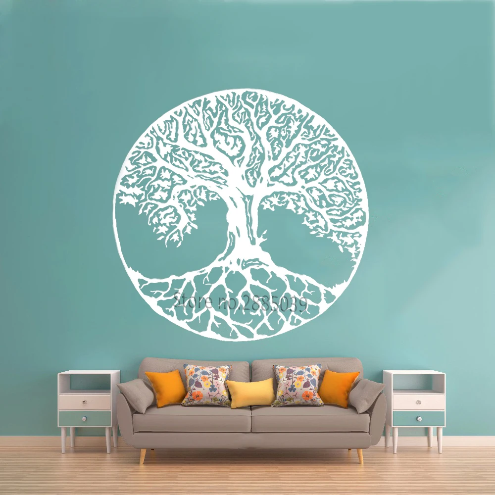 Tree of Life Wall Decals Vinyl Large Tree Wall Stickers Trees Wall Decor Kabbalah Symbol Art Murals Wallpapers Yoga Room LC998