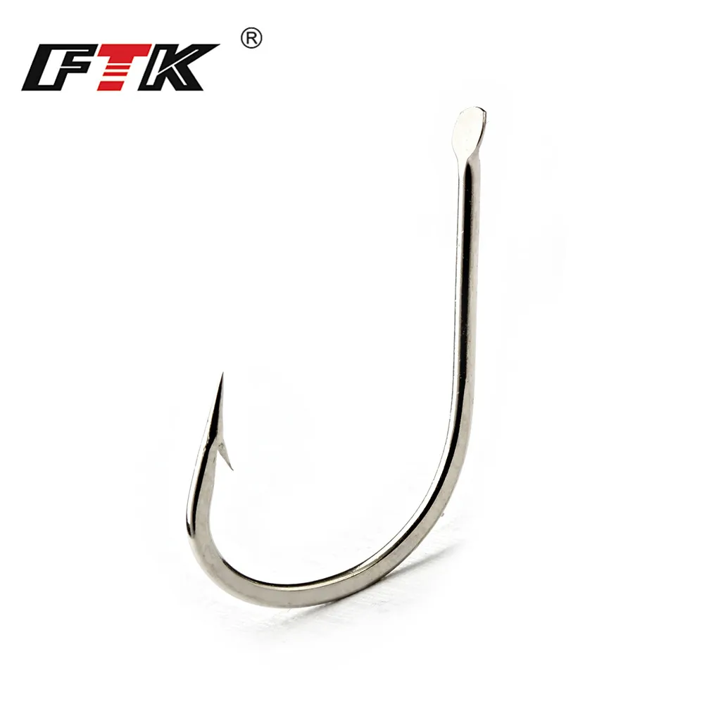 FTK  new 421N 1#-8# 100Pcs/Lot Bent Hooks High Carbon Steel Fishing Hook Sea Hooks For Fishing Tackle