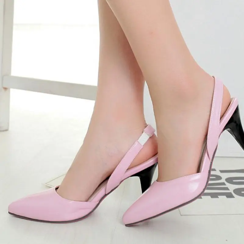 Sexy Summer Sandals Party Wedding Shoes Big Size 31-47 Zapatos Mujer Women Pointe Toe High Heels Chaussure Pumps 1395