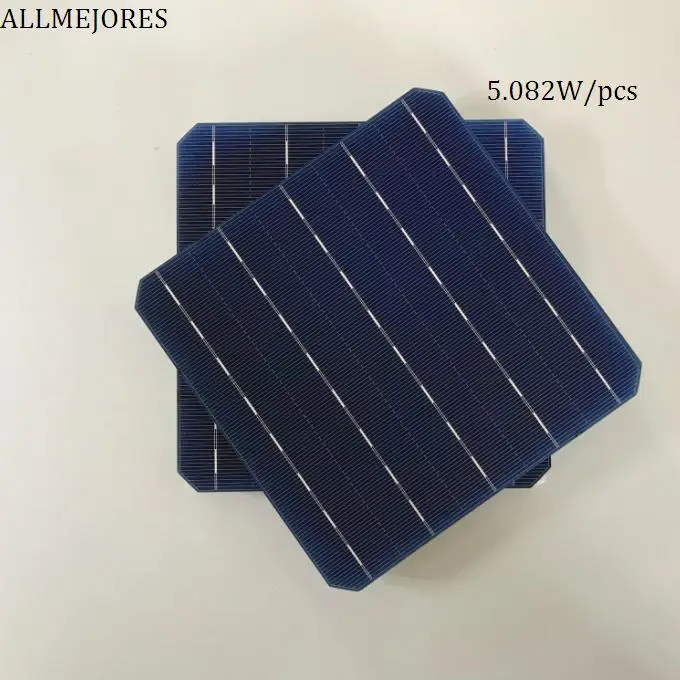 10pcs Monocrystalline Solar cells 156mm x 156mm High Effencicy 22% 5.2W/pcs A Grade for DIY Solar Panel