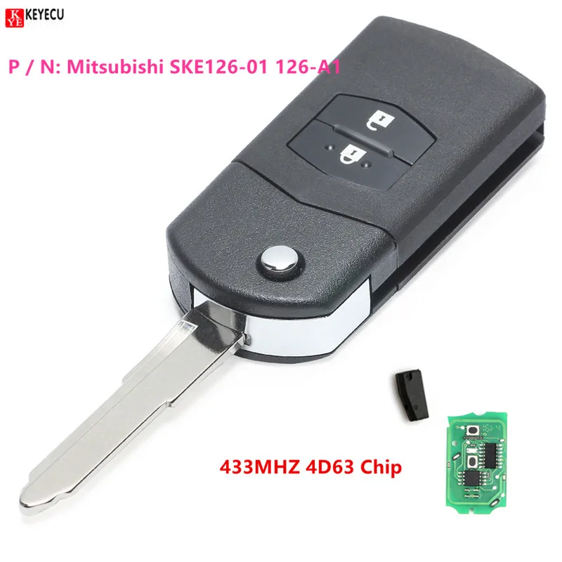 

Keyecu SKE126-01 SKE126-A1 2 кнопки 433 МГц 4D63 чип для Mazda 2 3 5 6 MX5 RX8 CX7 2007 2008 2009 2010 откидной дистанционный автомобильный брелок