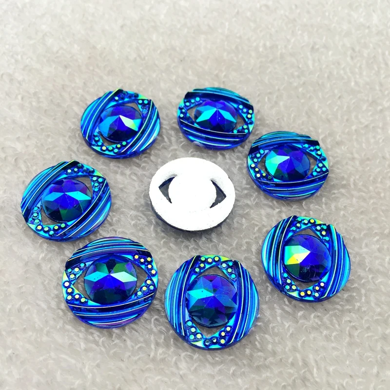 10pcs shiny Round rhinestone Flat back crystal Cabochon Art Supply Decoration Charm Craft buttons 18mm -E847