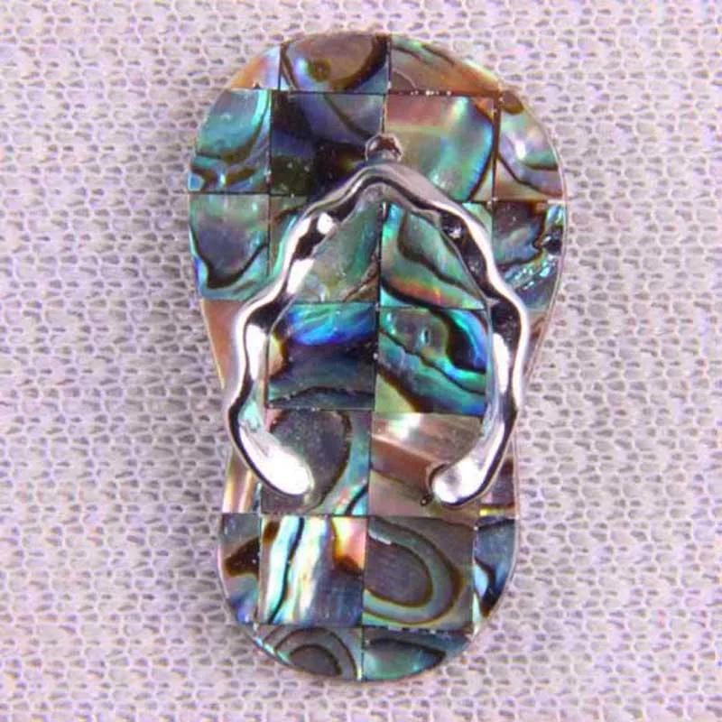 35x22MM New Zealand Abalone Shell Bead Pendant Flip-flops Jewelry For Woman Gift S174