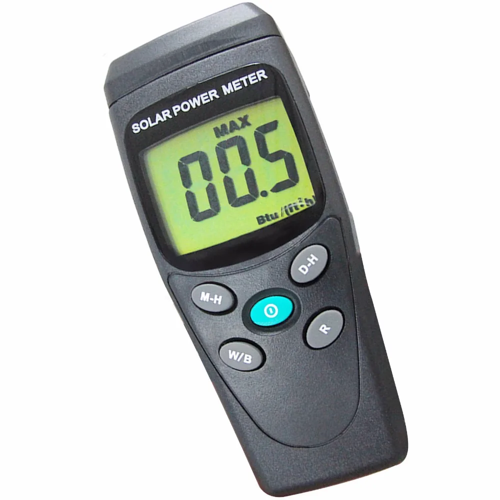 Digital Solar Power Meter BTU W/m2 Radiation Energy Cell Tester Auto Range Made in Taiwan