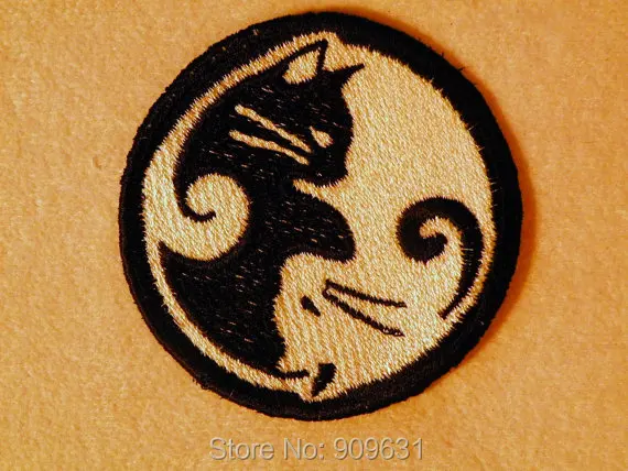 

Embroidered Elmo Yin-Yang Cat YIN Yang Iron on Patch