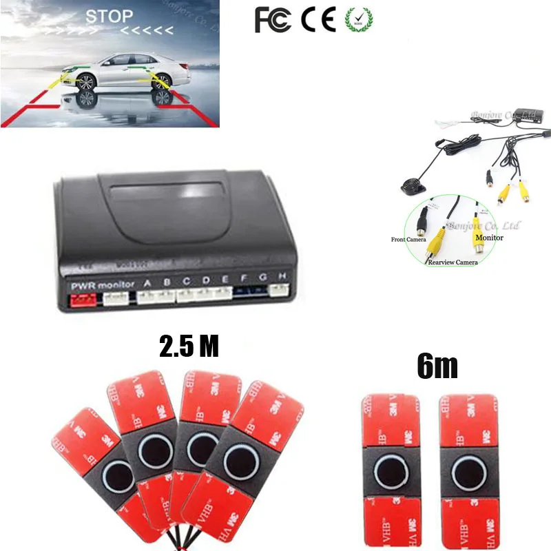 Dual Core CPU Car parking Sensor 6 Parking 8 senssors Video Reverse Radars Parktronic for Car Auto System Car detector 7 colors