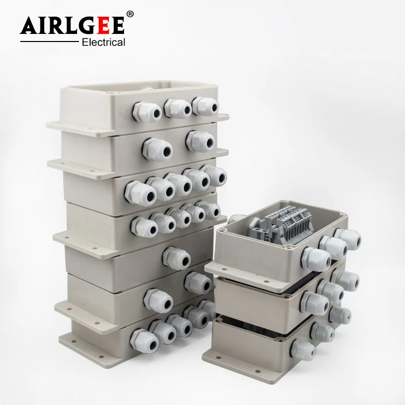 158*90*60mm ABS can be customized waterproof cable junction box with terminal with waterproof connector