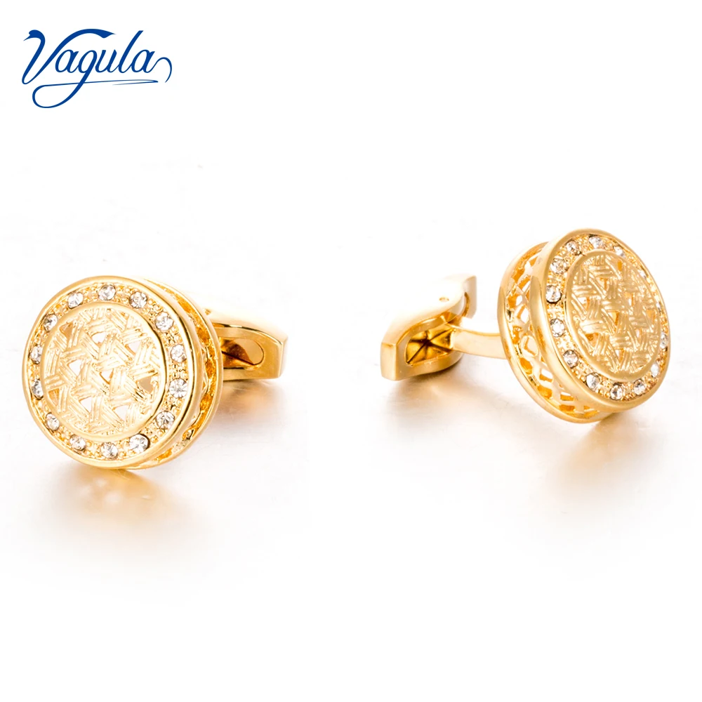 VAGULA Cufflinks Luxury Brand Party Wedding gift Suit Shirt Button Bonito Gemelos 24K Gold-color Cuff links 792