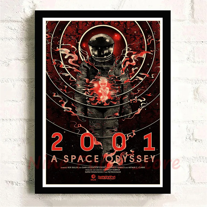 2001 A Space Odyssey Movie Coated paper Poster Posters Wall Art Painting for Living Room Home Decor Frameless