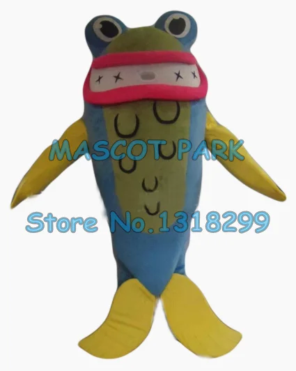 Mascotte divertente polular blue fish mascot costume formato adulto cartoon pesce tema anime costumi cosplay carnevale fancy dress