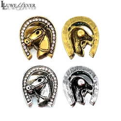 Horse Component w385 Crystal 3D 18mm Metal Snap Button For Bracelet Necklace Interchangeable Jewelry Women Accessorie Findings