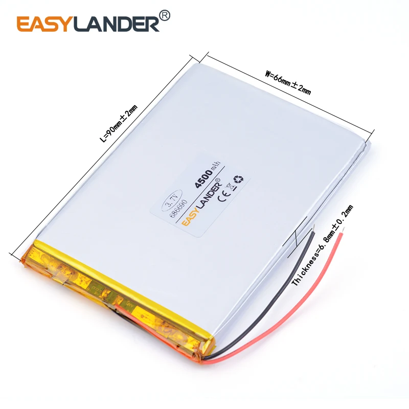 3pcs/Lot XHR-2P 2.54 4500mAh 3.7v lithium Li ion polymer rechargeable battery686690 student Tablet PC laptop cell phone speaker