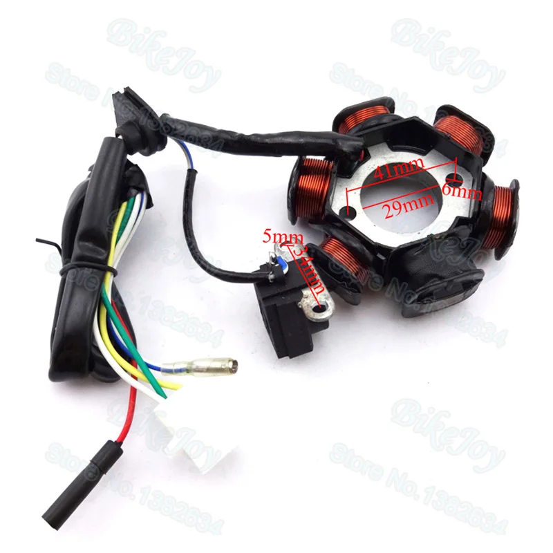 GY6 50cc Ignition Stator Magneto Coil 6 Poles For Moped Scooter Sunl Roketa Vespa Buggy Go Kart ATV Quad Motorcycle Motocross