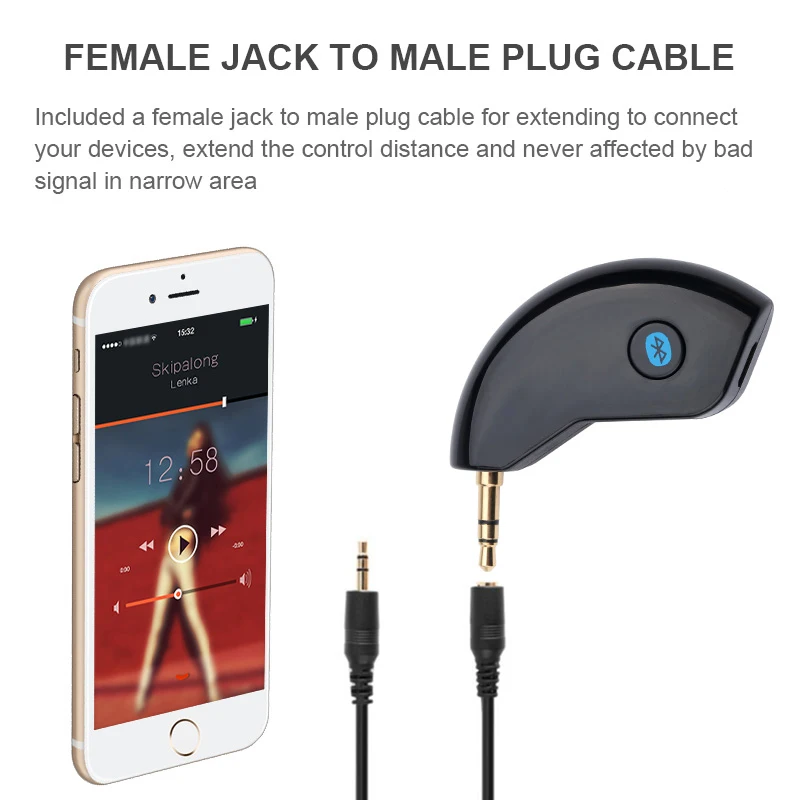 VAORLO Bluetooth Audio Receiver AUX PORT Car Kit Wireless Adapter 3.5mm Stereo Music Bluetooth Receivers Handsfree For Speaker