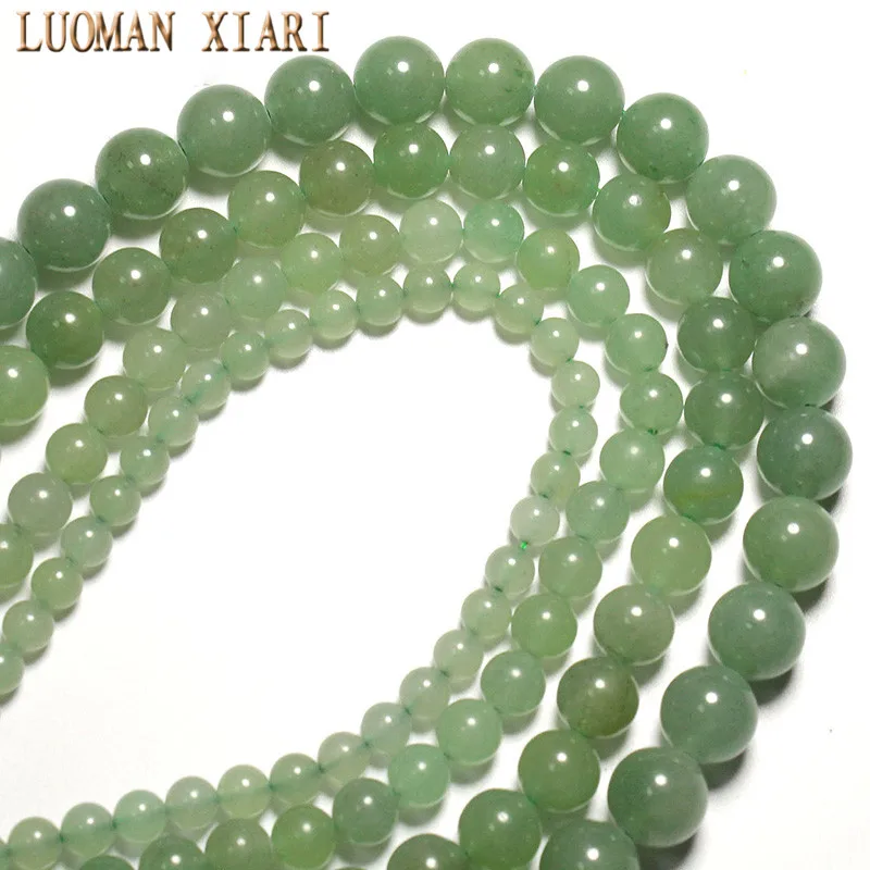 Fine AAA 100% Natural Green Aventurine Round Stone Beads For Jewelry Making DIY Bracelet Necklace 4/ 6/8/10 /12 mm Strand 15\'