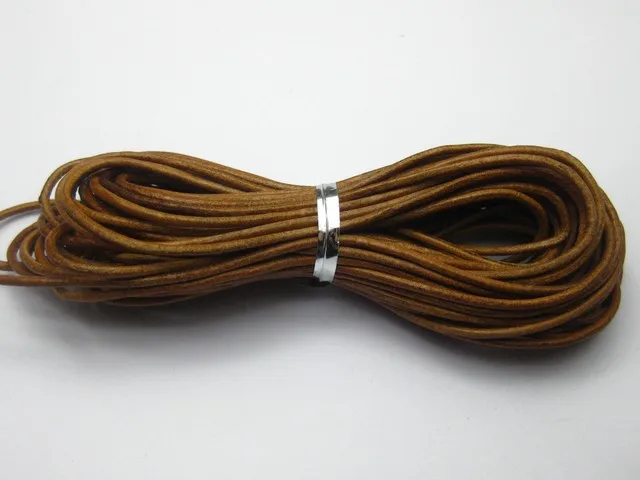 

32.8 feet Natural Color Round Real Leather Jewelry Cord 2mm DIY jewelry