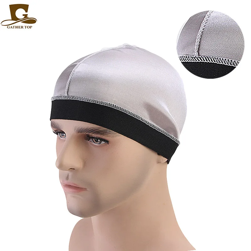 20Pcs/Lot  Unisex Silky Dome Cap Wide Band Stretchy Wig  Helmet Liner Biker Beanie Hat Turban Women's Hair Accessories