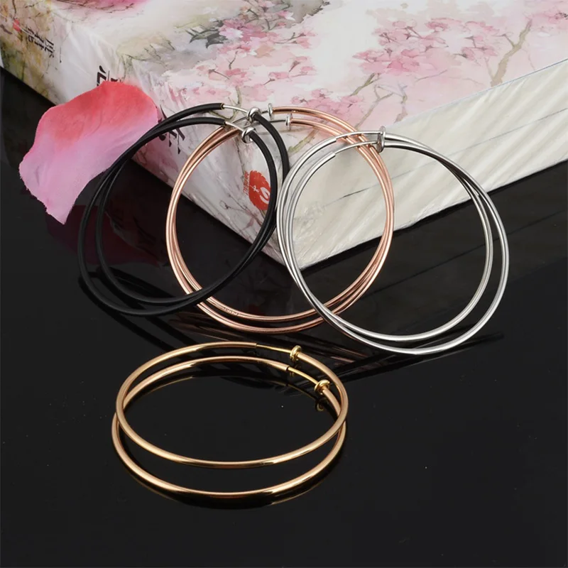 1 Pair Big Circle Large Hoop Earrings Fake Spring Clip On Nose Ring Hoop Lip Ring Helix Ring Hoop Fake Ear Ring Accessories