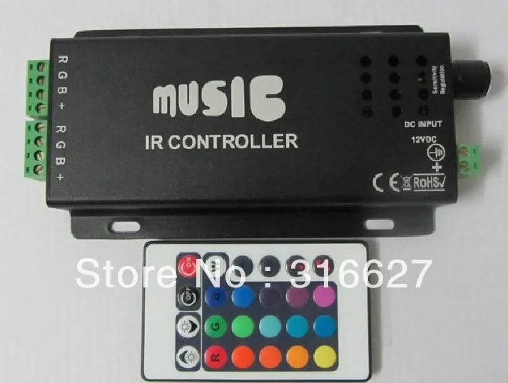 Sound Activated Multicolor RGB Music Controller Color Changing With Beat Includes Remote Control Use for LED Light Strips