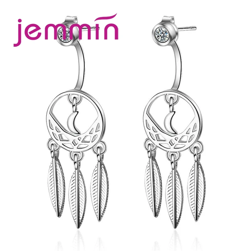 925 Sterling Silver Stud Earring Personality Hollow Out Dreamcatcher Tassel Earrings for Women Girls Fashion Party Jewelry Gifts