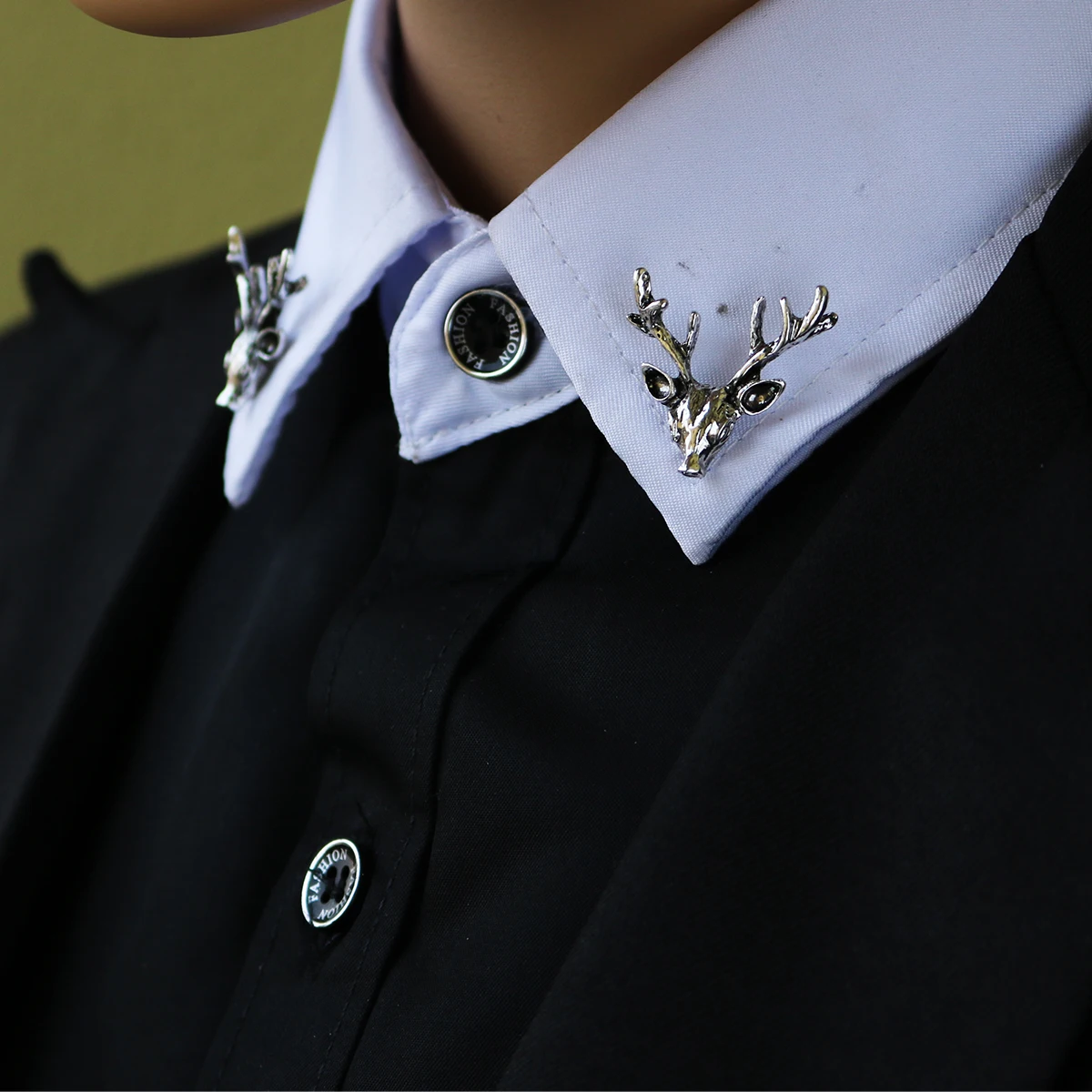 Spille in metallo con strass retrò, colletto da bavero, accessori per cappotto per donne e uomini, Metallo, lega. Strass