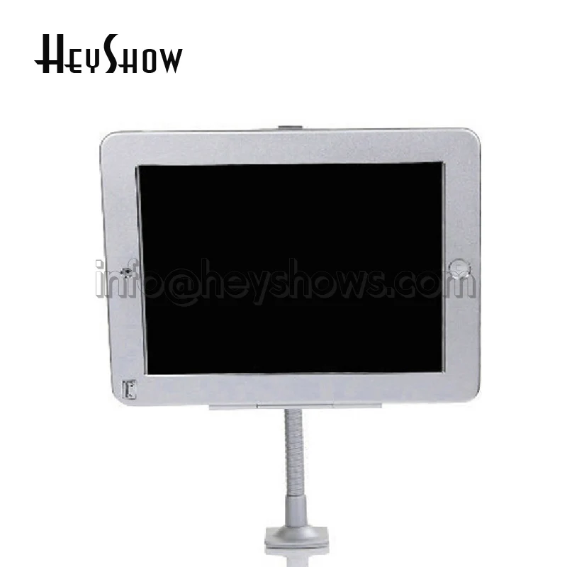 Flat PC Display Enclosure Computer Lock Case with Clamp for iPad, Flexible Security Lock, Tablet Table Mount, 2, 3, 4, Air