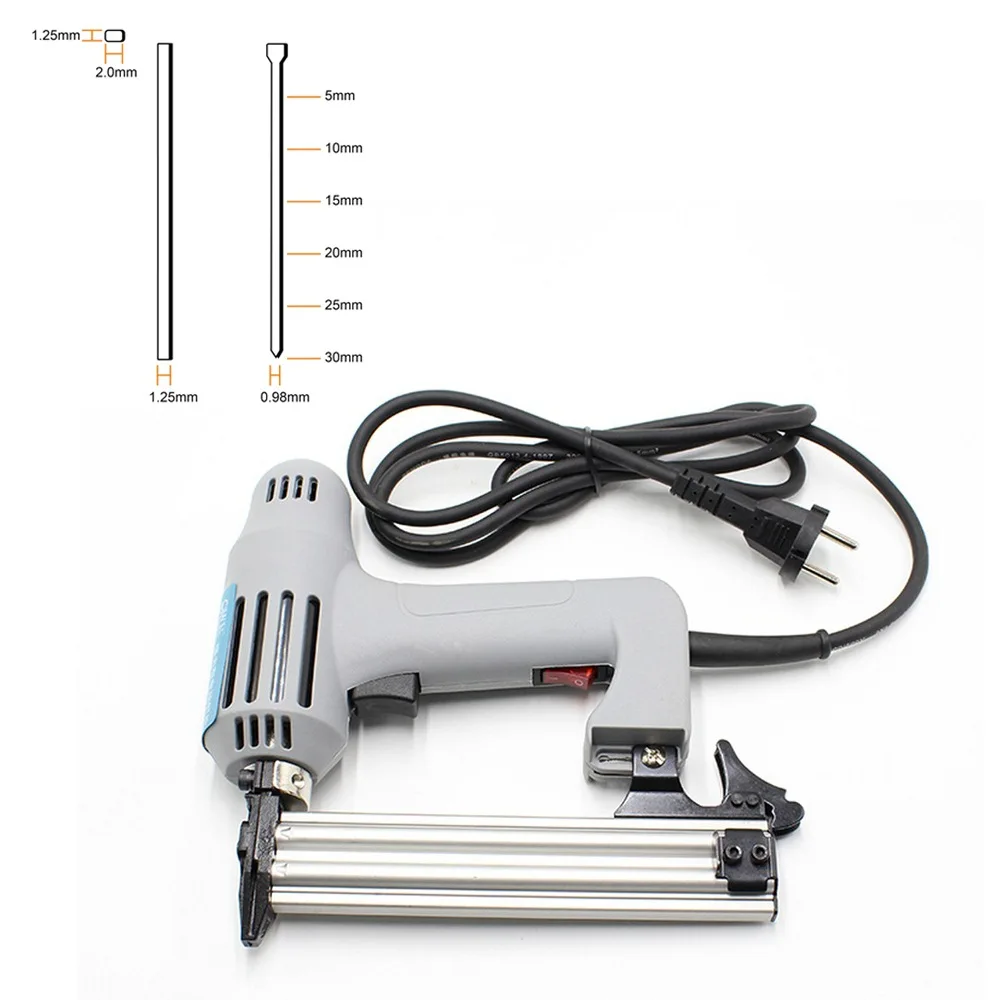 Imagem -06 - Nailer Elétrico com Grampos Liga de Alumínio Grampeador Prego para Quadro com Grampos Carpintaria Ferramentas para Trabalhar Madeira F15 F30 F25 em 1