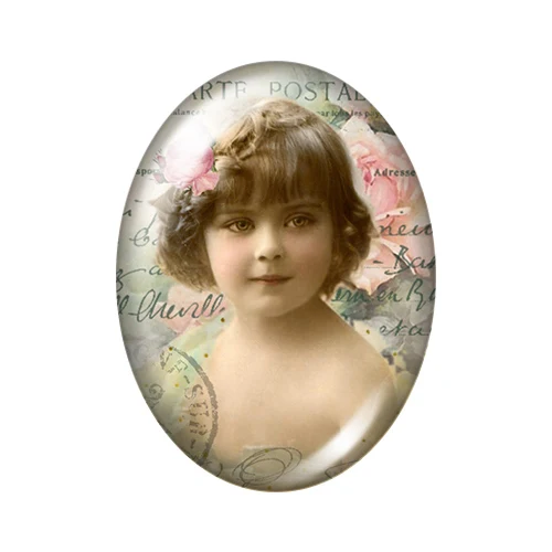 Vintage angel baby Virgin Mary 13x18mm/18x25mm/30x40mm mixed Oval photo glass cabochon demo flat back Jewelry findings TB0081