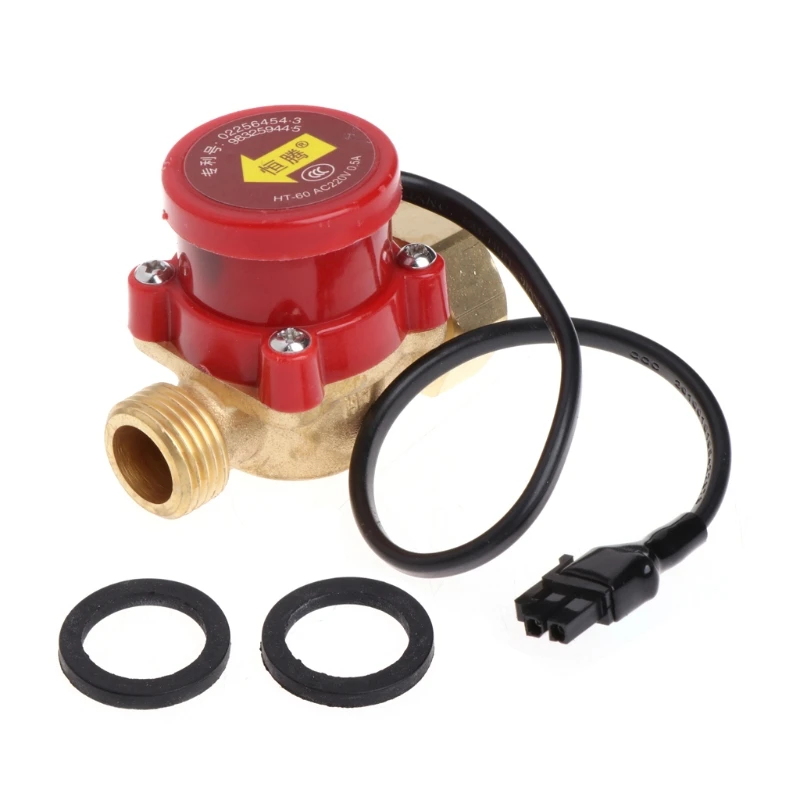 AIMOMETER-conector G1/2 para bomba de circulación, interruptor de Sensor de flujo de agua, rosca macho, 220V, 60-90W