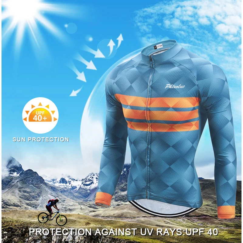 Phtxolue Long Sleeve Cycling Jerseys Breathable Mountain Bike Clothing Autumn Summer Bicycle Clothes Maillot Ropa Ciclismo