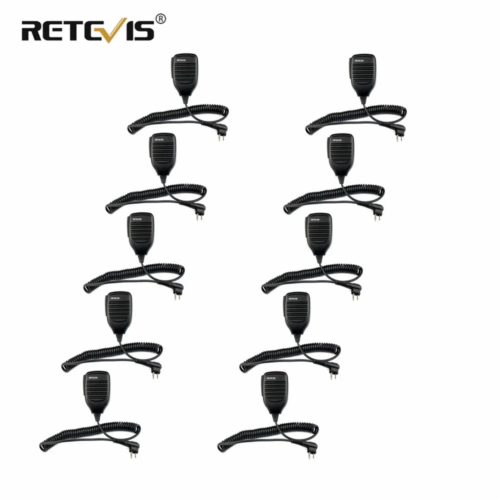 

10pcs Wholesale Retevis R-321 2Pin PTT Speaker Microphone For Motorola DEP450 EP450 GP68 GP300 FOR HYT Walkie Talkie Accessorie