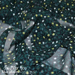 LEO&LIN 8 Mm Black Little Bit 100% Silk Silhouette Fold Its Yarn Thin Silk Dress Scarf Fabric Fabric 50cm