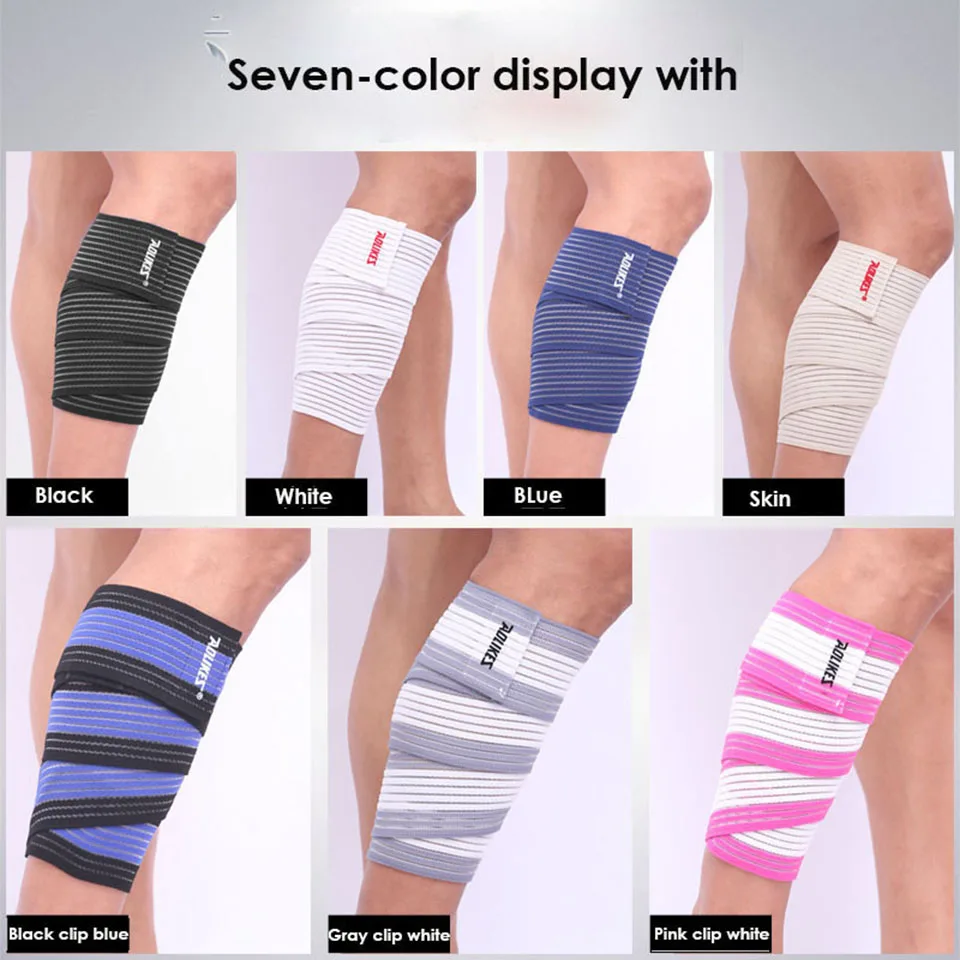 1PCS 90*7.5cm Powerlifting Elastic Bandage Leg Compression Calf Knee Support Strap Wraps Band Brace Sports Safety