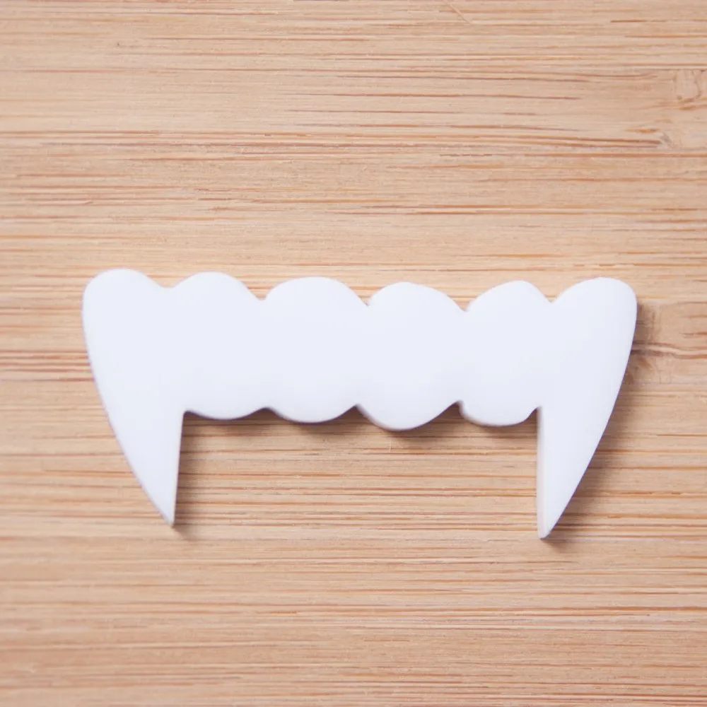 Laser Cut White Acrylic Vampire Fangs Perspex Laser cut 20PCS