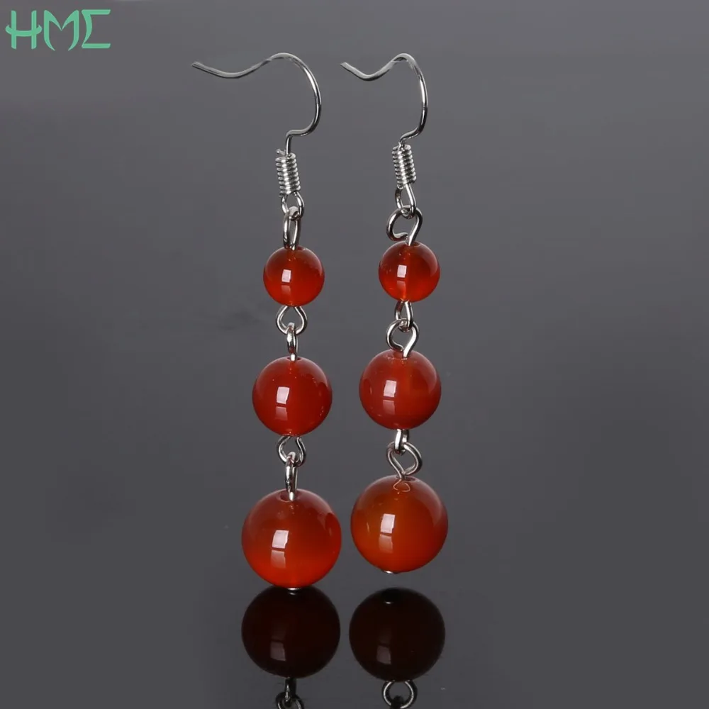Fashion Statement Vintage Women Natural Stone Beads Gem Hanging Dangle Long Earrings for Lady Jewelry bijoux piercing brincos