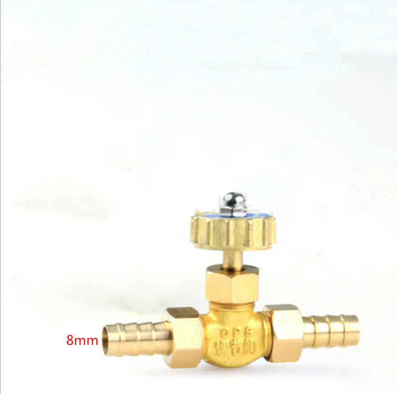 8mm ID  10mm ID hose barb Brass Needle Valve for gas Max Pressure 0.8 Mpa