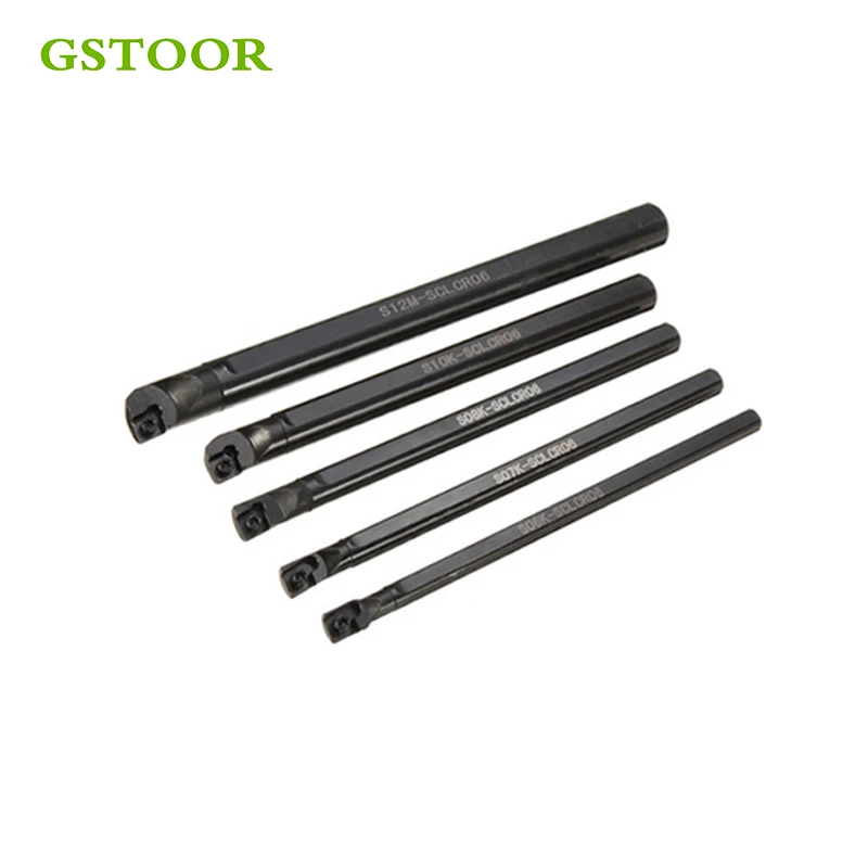 5pcs set Boring Bar Tunring Tool SCLCR 6 7 8 10 12mm with 5Pcs CCMT0602 Insert 95 Degree Right Hand Blade Turning Tool Set