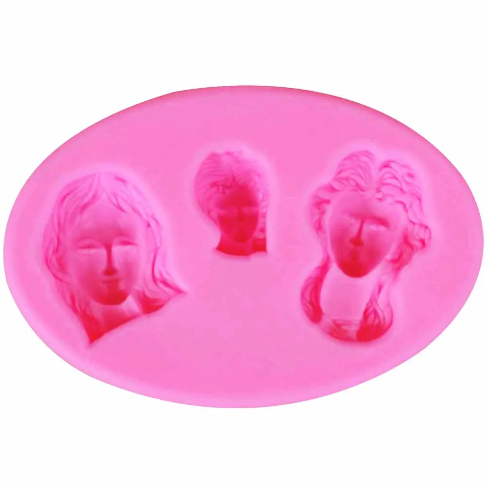 3D Noble Women Head Portrait Sugar Fondant Mold Mini Oval Frame Cake Decorating Tools Baking Molds Soap Resin Clay Silicone M915