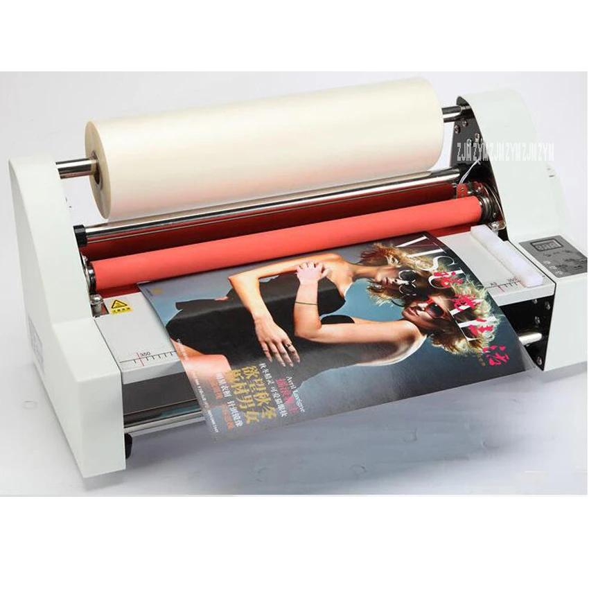 Controle eletrônico de temperatura Singleroll Laminador Máquina de estratificação a quente Laminador de filme Quatro rolos Tamanho A3 V350