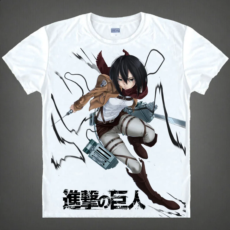 Coolprint Anime Shirt Attack on Titan T-Shirts Multi-style Short Sleeve Scout Regiment Mikasa Ackerman Cosplay Hentai Shirts