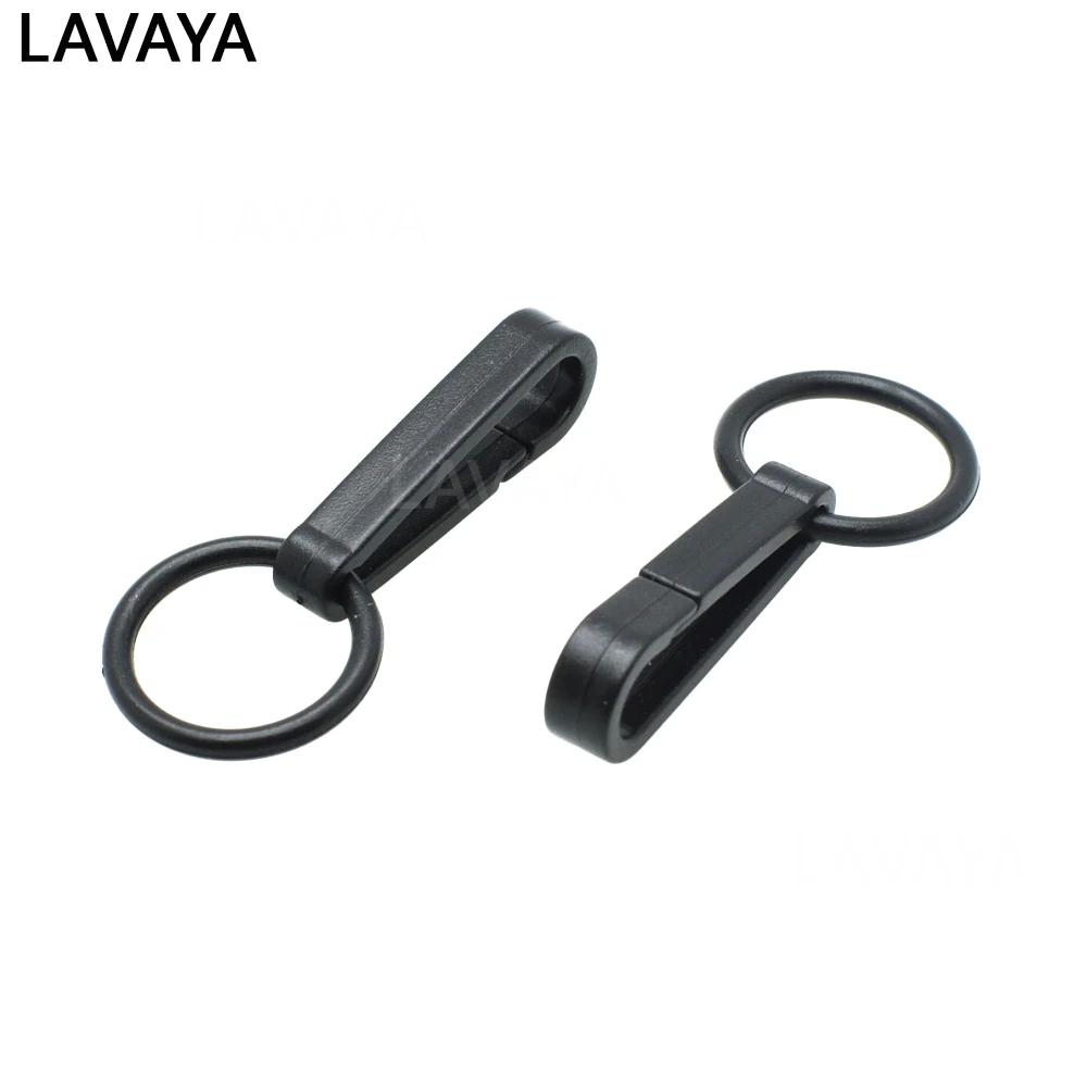 10pcs Plastic Black Gloves Hook Buckles Snap Hook With O-Ring Link Chain Craft Bag Parts Accessory