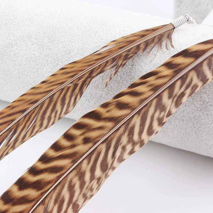 QB Dream Beauty Hollow out Vintage Pheasant Feather Dangle Earrings For Women Bohemia Earring Lady\'s Ethnic Indian Jewelry