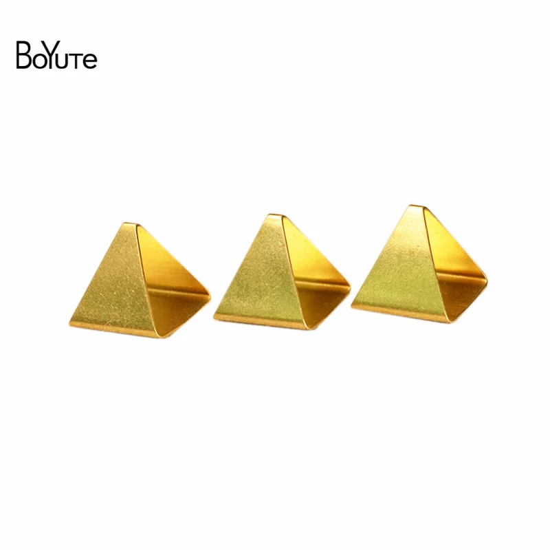 

BoYuTe (100 Pieces/Lot) 12*12*11mm Metal Brass Triangle Tube Diy Jewelry Accessories Handmade Materials