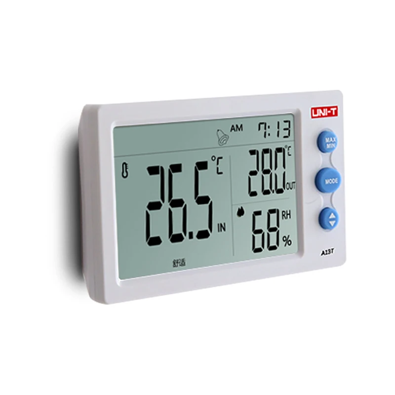 UNI-T A12T A13T Digital LCD Thermometer Hygrometer Temperature Humidity Meter Alarm Clock Weather Indoor Outdoor Instrument