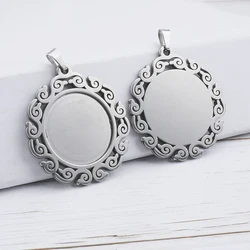 6pcs Fit 25mm Stainless Steel Cabochon Base Diy Blank Cameo Pendant Bezel Settings Diy Jewelry Necklace Trays