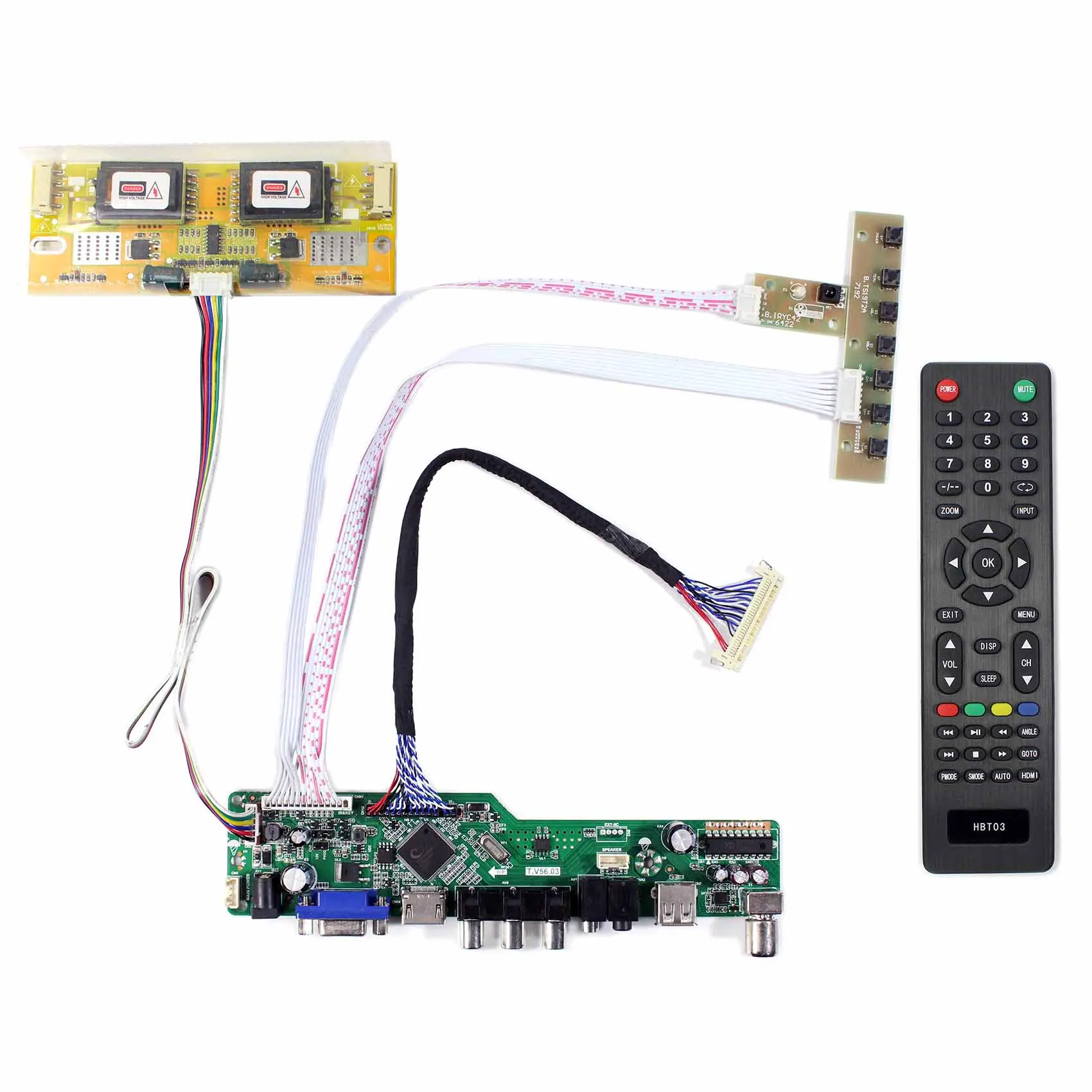 

T.V56.03 for 17inch LCD Screen HD MI VGA AV USB RF LCD Controller Board USB Support Video M170EN06 M170EN05