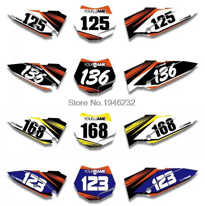 

NICECNC Custom Number Plate Background Graphics Sticker & Decal For KTM SX 65 2009 2010 2011 2012 2013 2014 2015