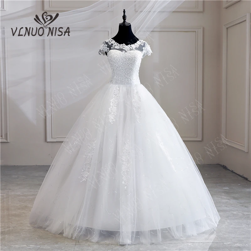 Áo Dây De Mariee Grande Taille Mới Áo CướI Ren Appliques Ngọc Trai Người Yêu Bầu Công Chúa Plus Kích Thước Vintage Cô Dâu 25