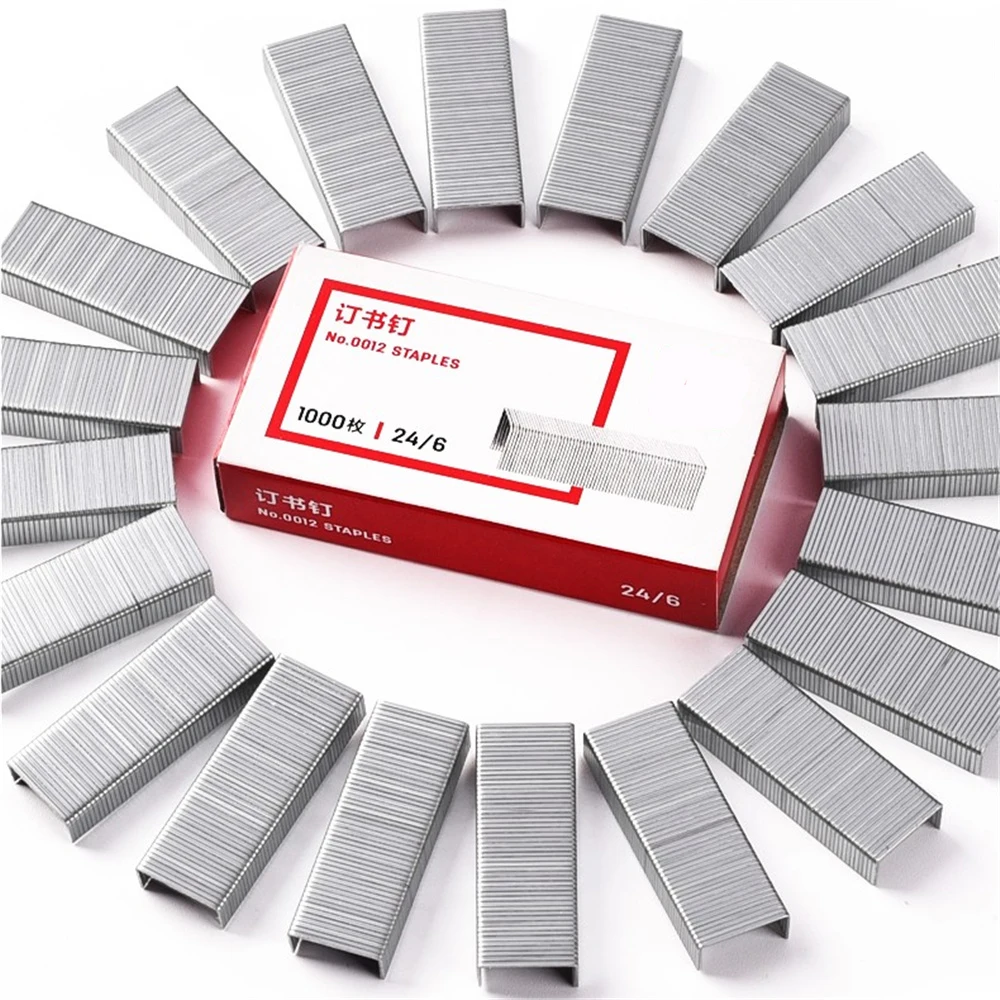 5 Box/set  1000pcs/box  NO.0012 Office Staples(24/6)  for Stapler,staple up to 25 page A4 Paper Office Supplies